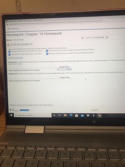  requirment 2 ACET 102 AU 3of1111 complete Homework: Chapter 14 Homework