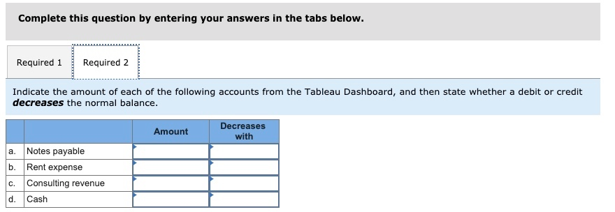 reporting questions. On December 31, we are provided with a Tableau Dashboard