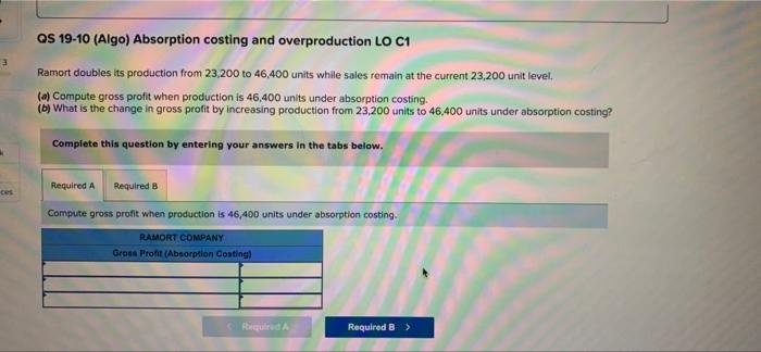 (Algo) [The following information applies to the questions displayed below.] Ramort Company