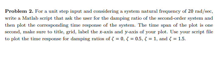  note: write a matlab script for all three equations and generate