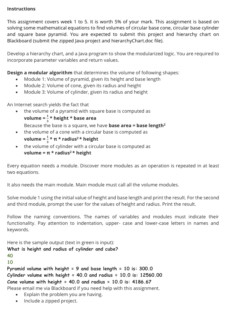  Instructions This assignment covers week 1 to 5 . It is