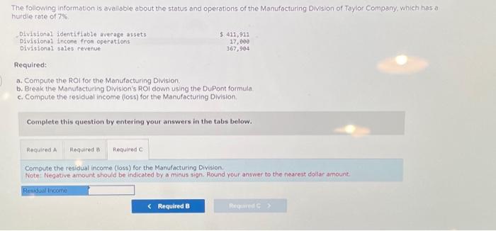 please help me find the manufacturing divisions ROI down using the