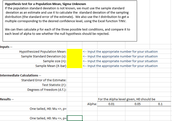 last five years. You may use the Hypothesis Tester Single Sample document,