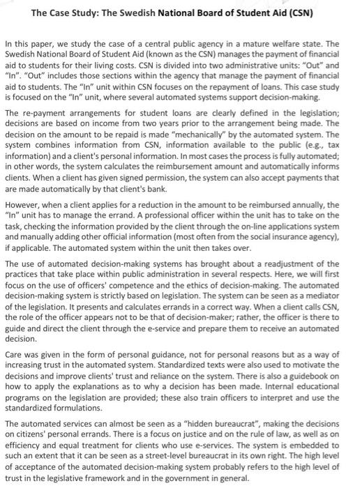 please read the case study given below and answer all questions i'll