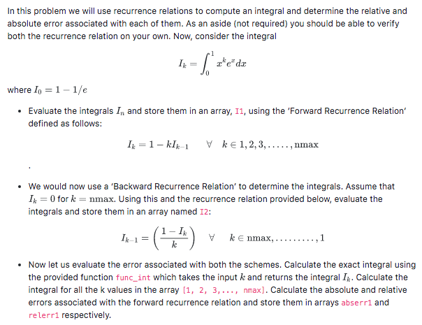  Using Python In this problem we will use recurrence relations to