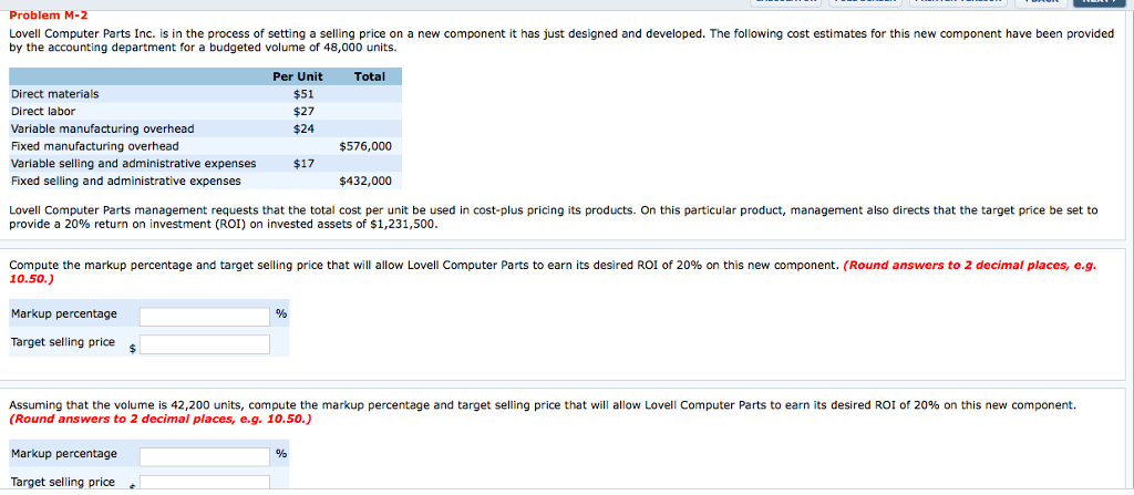 Exercise M-11 Chen Company's Small Motor Division manufactures a number of small