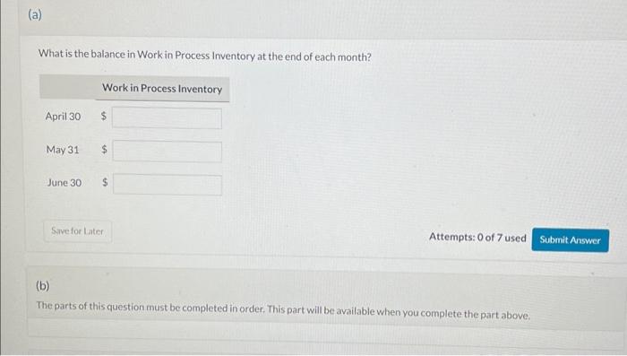Information from job cost sheets shows the following. Job Number April 10