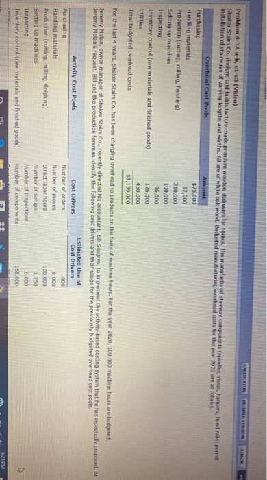  CALCULATOR PRINTER VERTON 4 Problem 4-3A a-b, el-d (Video) Shaker Stairs