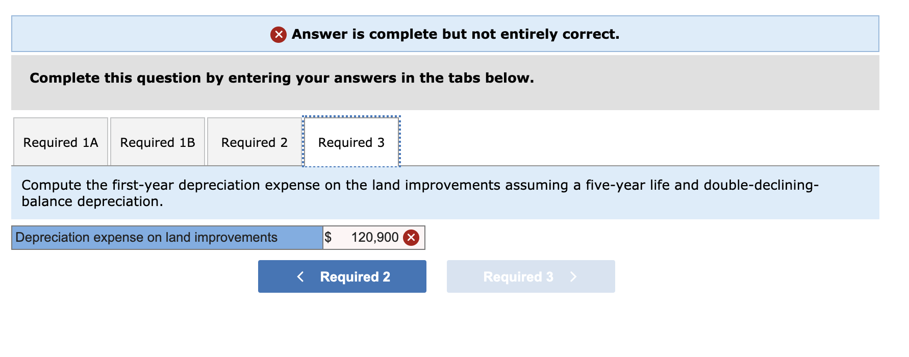 assets are building, $497,250; land, $302,250; land improvements, $39,000; and four vehicles,