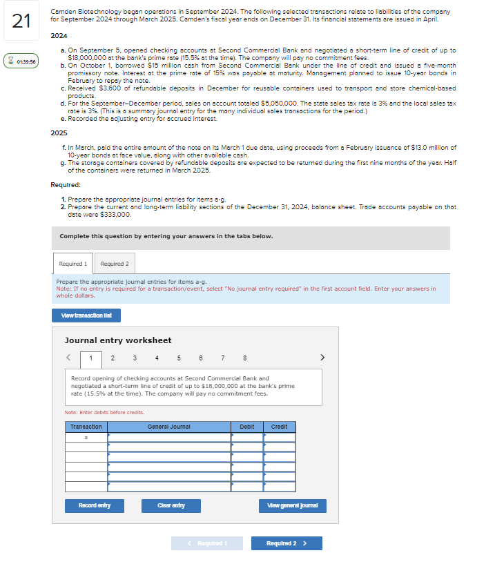 in September 2024. The following selected transactions relate to liabilities of the