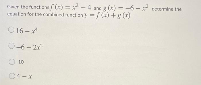 i just need the answer please - Given the functions f (x)