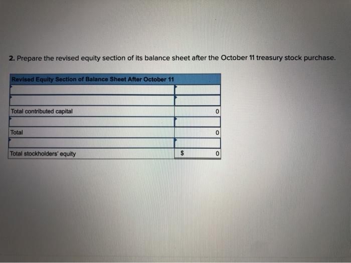 help with the 2 question. On October 10, the stockholders' equity of