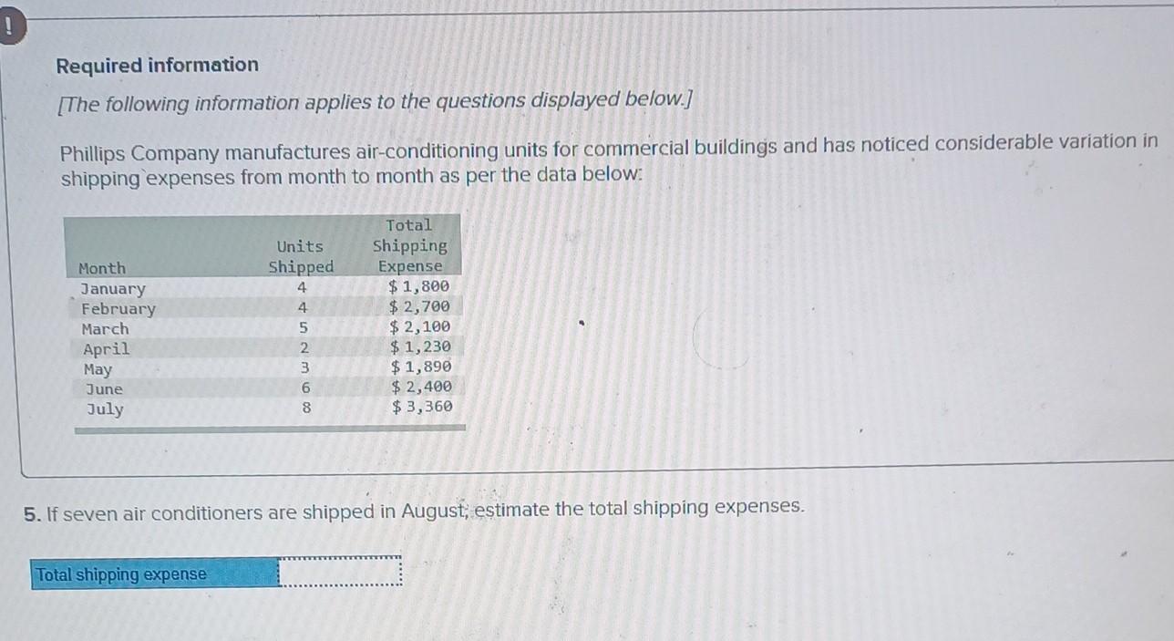 Please provide answer and process. Required information [The following information applies to