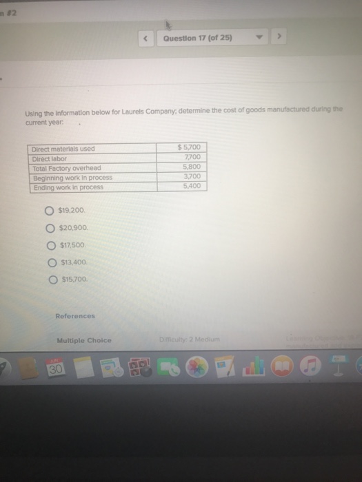  Using me Information below for laurels Company, determine the cost of