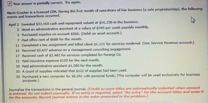  Your answer is partially correct. Try again. Marin Crusher is a