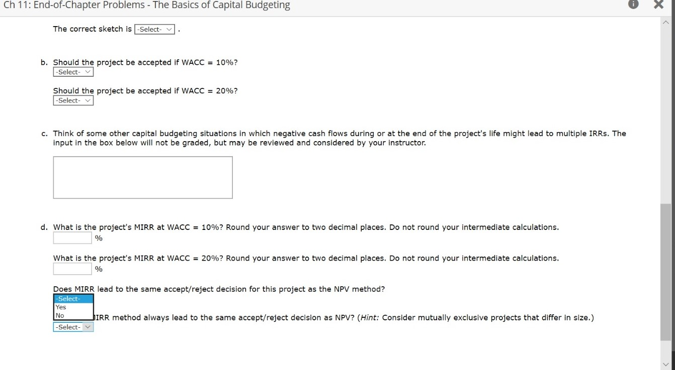 open a strip mine, which costs $2 million. Cash inflows of $12.5