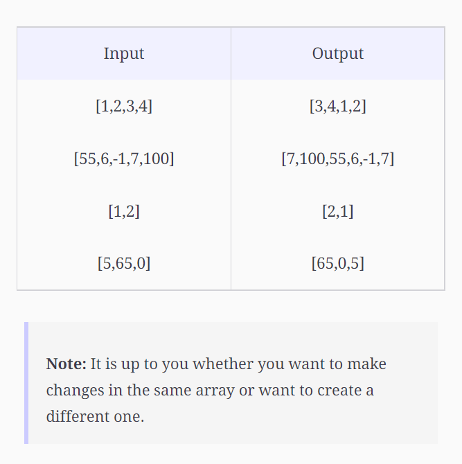 are asked to implement the function rotate(int [] arr) that takes an
