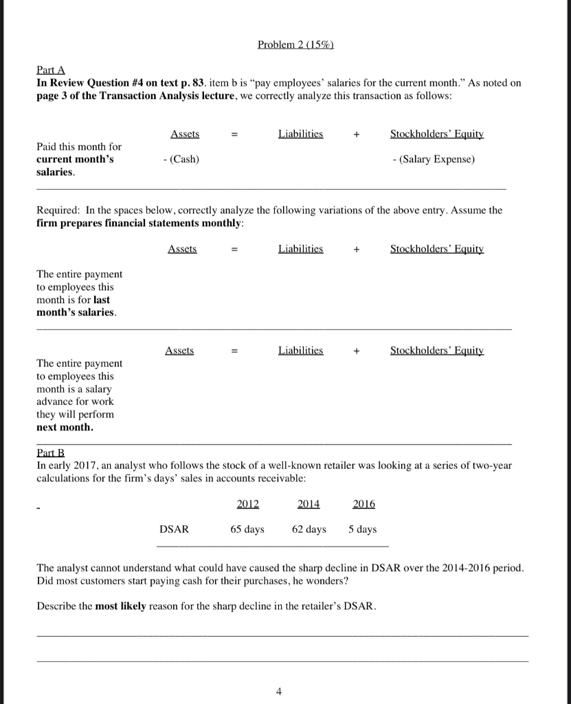  Problem 2 (15%) Part A In Review Question #4 on text
