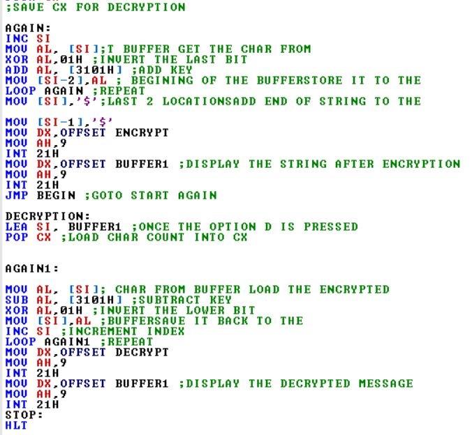 Below. org 100h = DA IA OPTION DB 1G,13,"IF YOU UANT TO