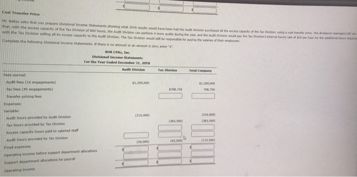 provide tax services to both individuals and businesses. The corporation is divided