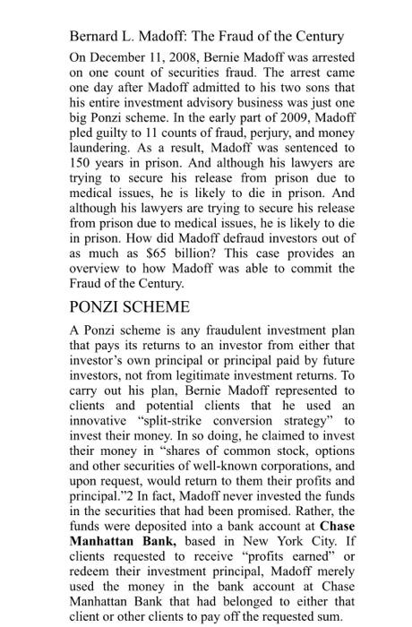 auditor, Friehling, should be facing criminal charges? Why or why not? Bernard