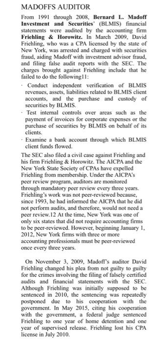 one day after Madoff admitted to his two sons that his entire