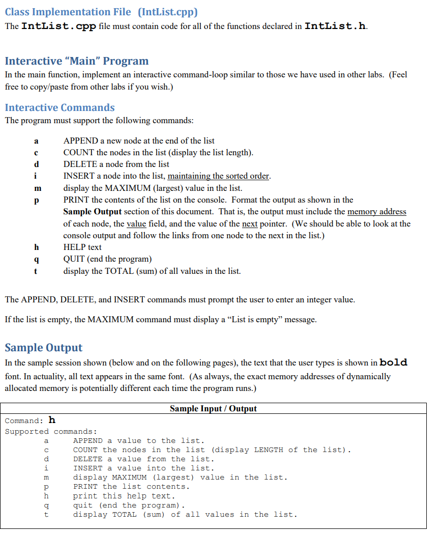 the NumberList class (described in the textbook and available on Moodle) as