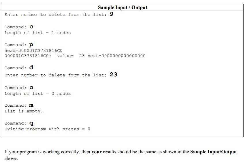 The class must declare a s truct for a linked list of
