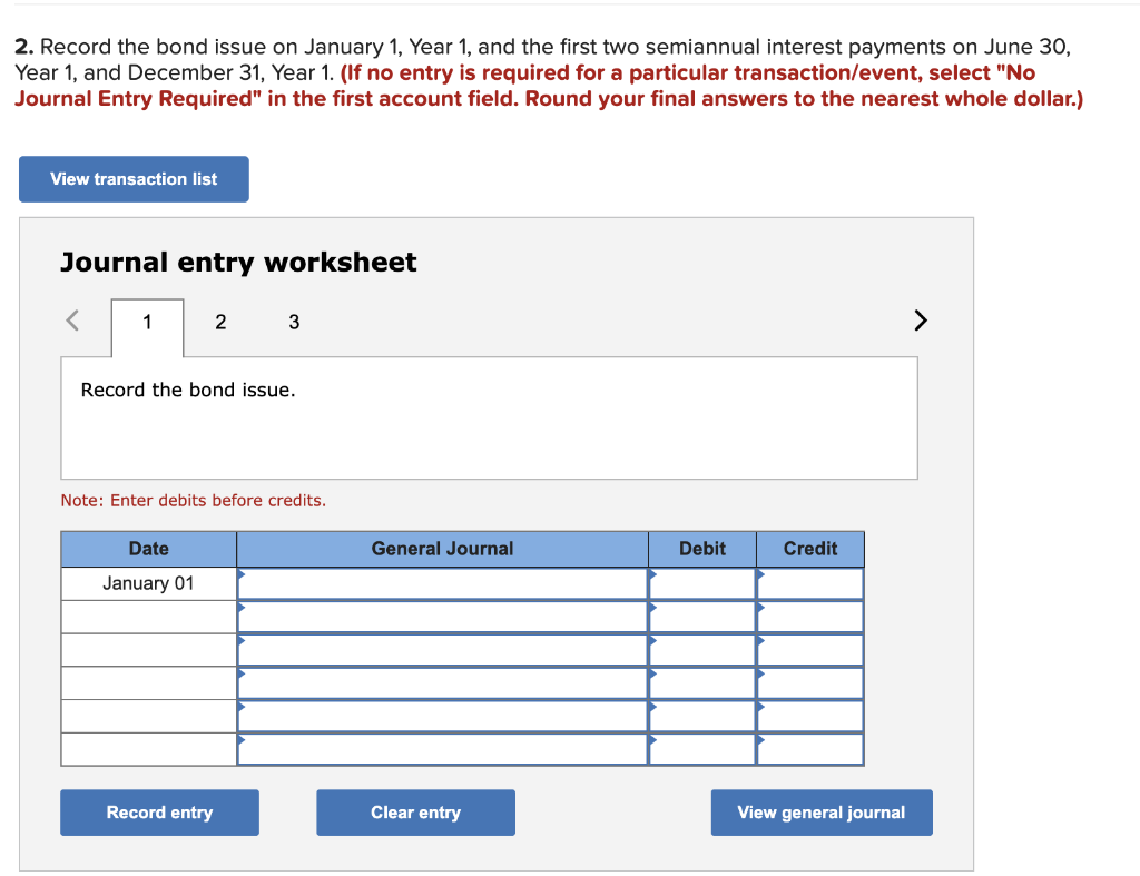 bonds issued at a discount and related semiannual interest (LO9-6) [The following