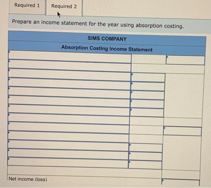 1, 2019. Its cost and sales information for this year follows Manufacturing