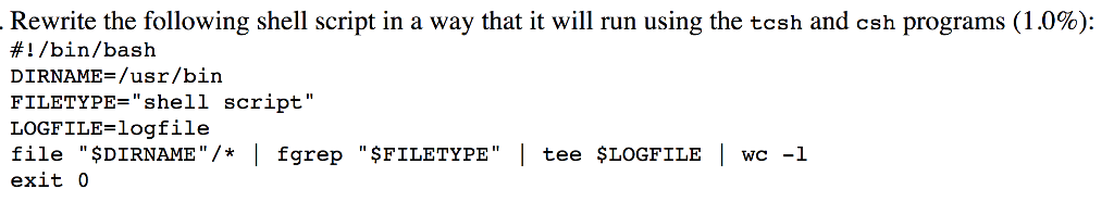 Rewrite the following shell script in a way that it will