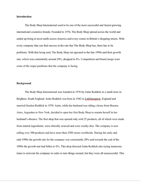 Please help me finish my conclusion for my case study base on