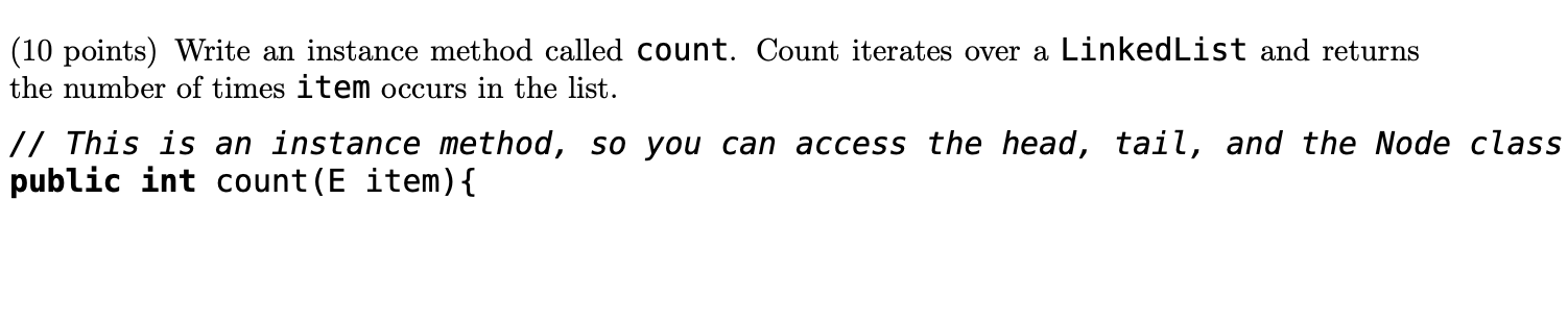 is composed of generic Node objects. The LinkedList contains a Node head