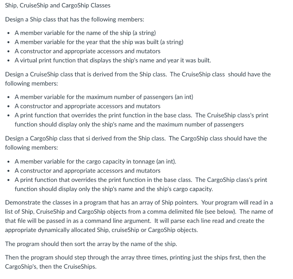 This is the portion i need help with: Demonstrate the classes in
