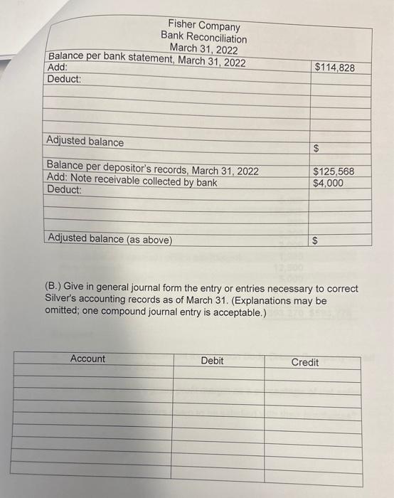  (B.) Give in general journal form the entry or entries necessary