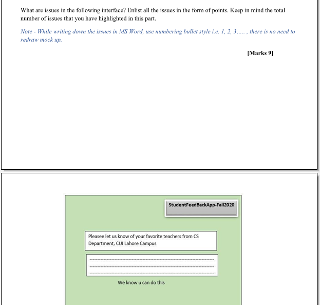  Answer only part 2 ; What are issues in the following