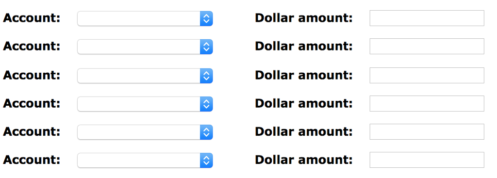 Transaction Problem, please show me the the dollar amount and account during