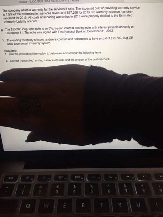 extermination products manufactured by other companies. Following the companys unadjusted trial balance