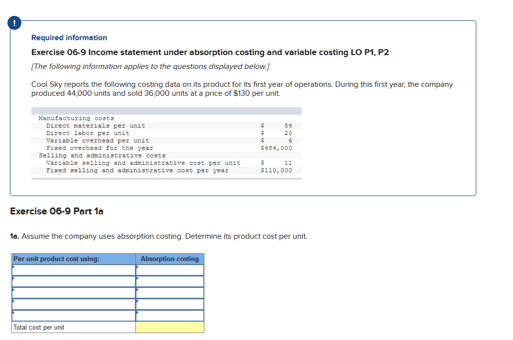 costing LO P1, P2 [The following information applies to the questions displayed