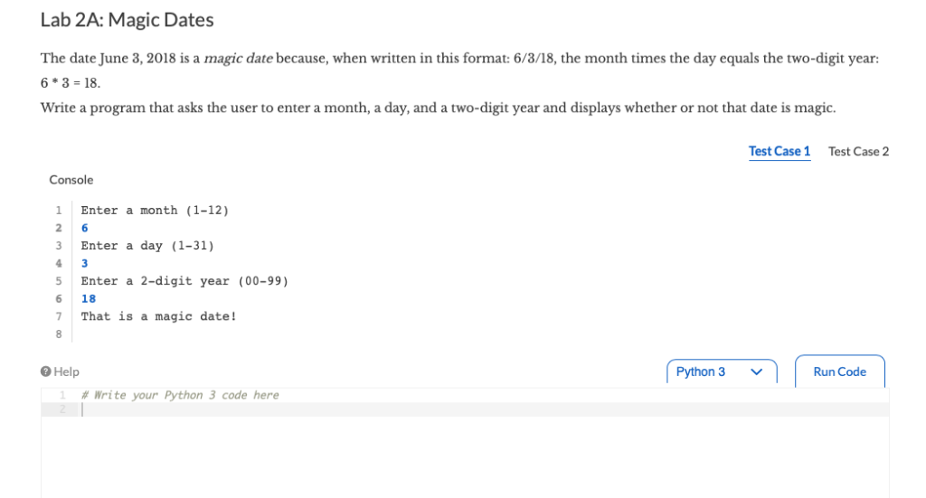  Lab 2A: Magic Dates The date June 3, 2018 is a