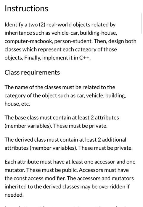 please create 2 real objects include .cpp and .h for both