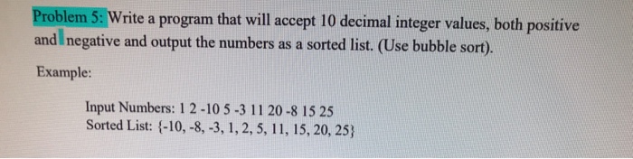  I need help writing the code in C Problem 5: Write