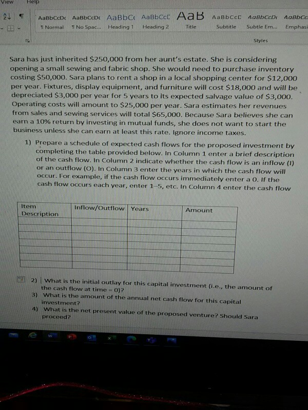 View Help 215 AaBbccdc AaBbcc 1 Normal 1 No Spac... Heading