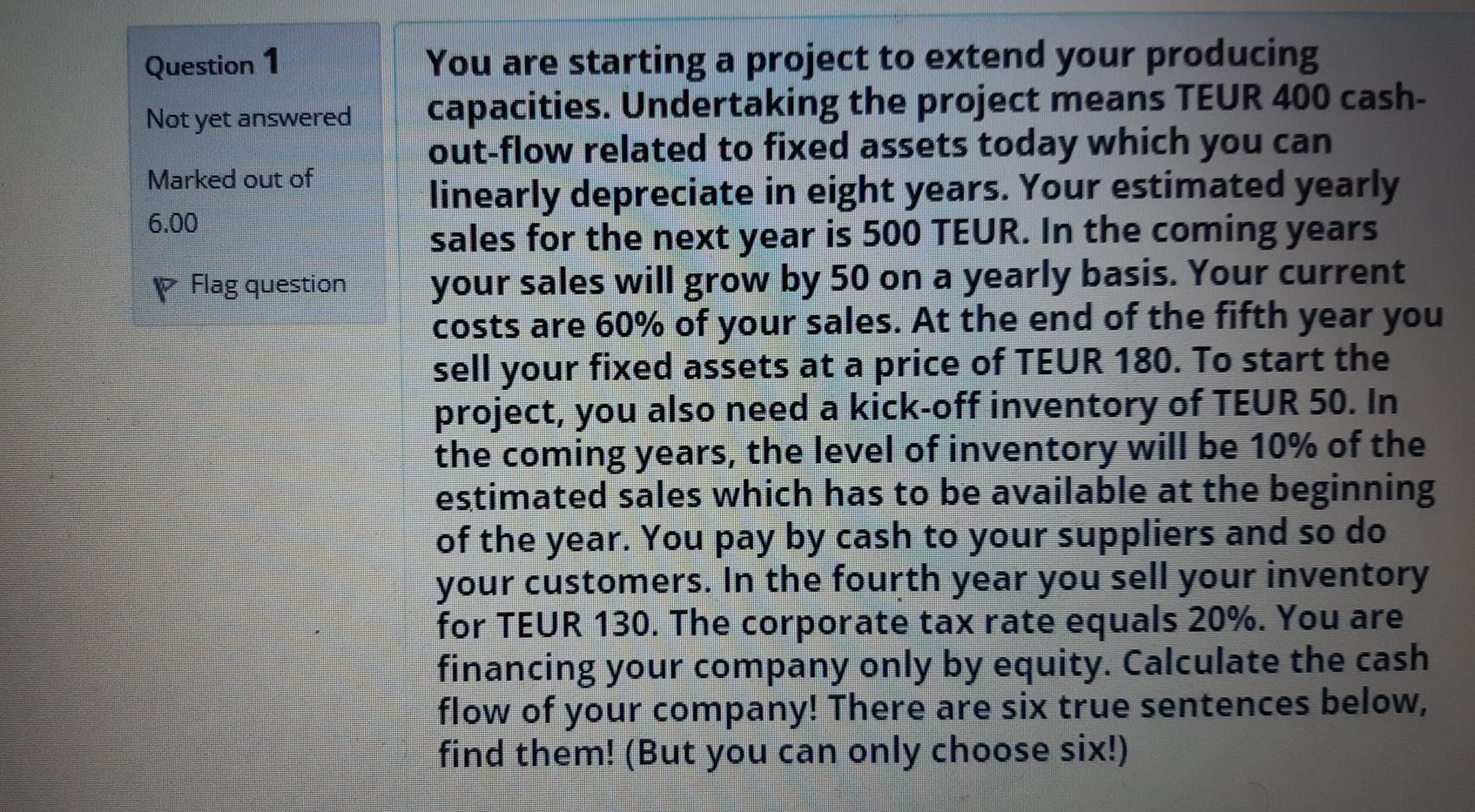 please help solve ,its corporate finance Question 1 Not yet answered