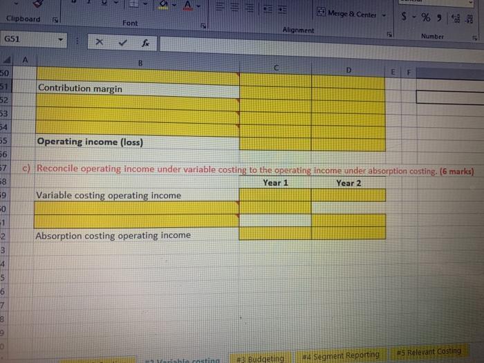 5 Year 1 Year 2 6 Sales $ 312,000 $ 416,000 7