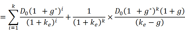 may Use this formula to solve Variable growth in dividends To