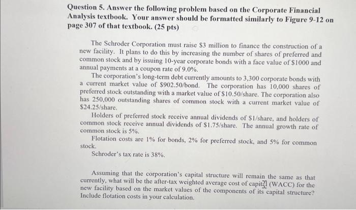  Answer the following question using excel and showing the cell formulas