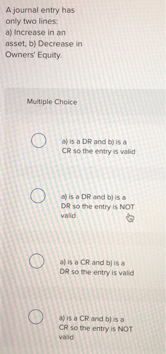 is a CR and b) is a CR so the entry is