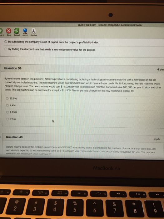  ABC Corporation is considering replacing a technology obsolete machine with a