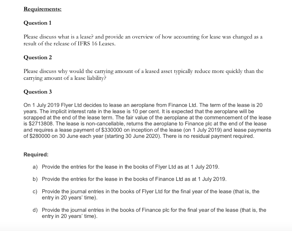 please answer alllll please Requirements: Question 1 Please discuss what is a